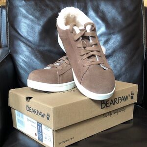 BearPaw Women's Brown Sneakers with Cream Accents